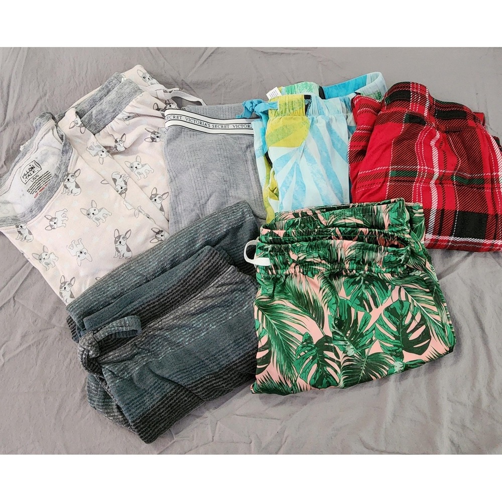 Mixed Brands Pajama Pants Lot Womens L Stars Above Joyspun Hello Mello Victoria